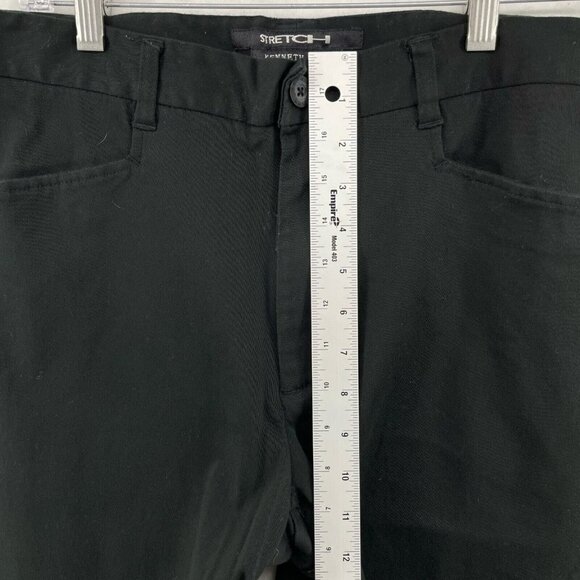 Kenneth Cole Pants Women's Sz 33x30 Black High-Rise Straight Flat Front Stretch - Picture 4 of 11